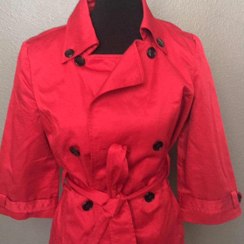 Like new Red Trench coat - Picture 2 of 7